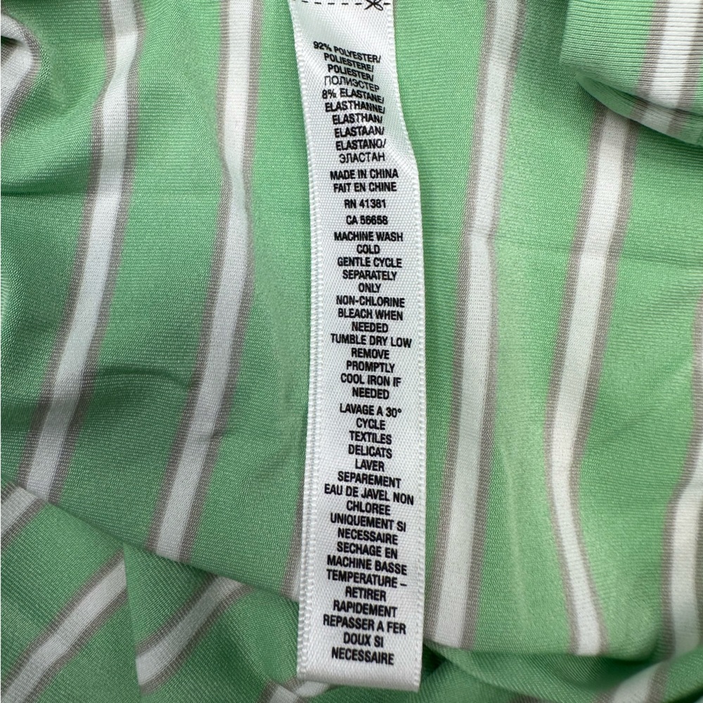 RLX Ralph Lauren Wicking Mens Golf Polo Sz Med Green/White Stripe - Picture 6 of 6